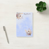Pastelblauwe Mooie Bloemige Aangepaste Post-it Not Post-it® Notes (Kantoor)