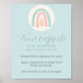 Pastelblauwe regenboog 1e verjaardag Capsule Poster (Voorkant)