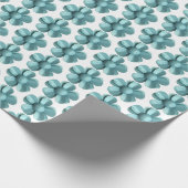 Pastelblauwe Retro Daisy MOD Bloem Trouw MCM Cadeaupapier (Hoek)