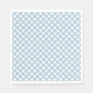 pastelblauwe ruit eerste verjaardag servetten