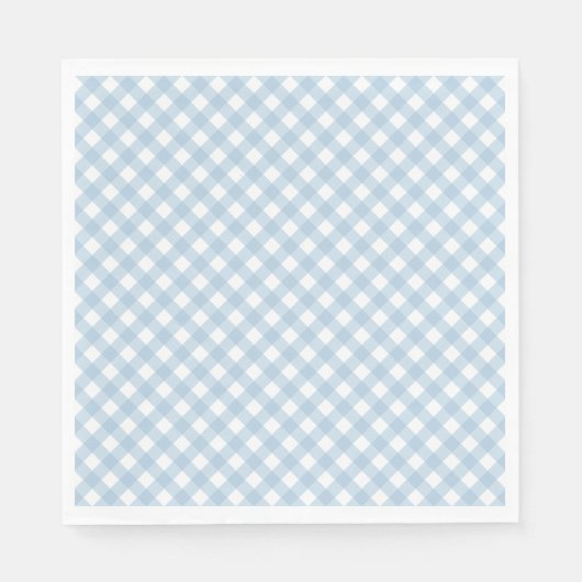 pastelblauwe ruit eerste verjaardag servetten (Voorkant)