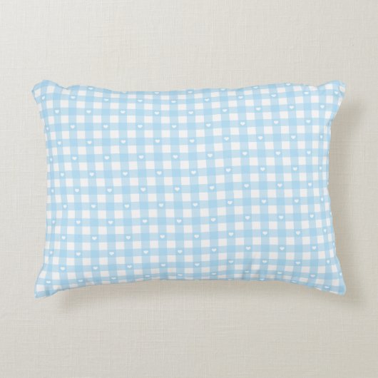 Pastelblauwe ruiten accent kussen (Voorkant)