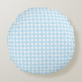 Pastelblauwe ruiten rond kussen