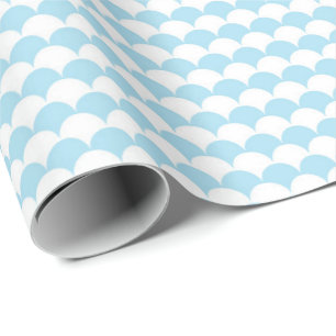 Pastelblauwe Scallop Streep Cadeauverpakking voor Cadeaupapier