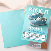 Pastelblauwe Sneaker 2e Verjaardag Jongen Kaart