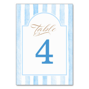 Pastelblauwe Strepen Elegante Baby Shower Kaart