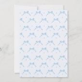 Pastelblauwe Strik Baby Shower Kaart (Achterkant)