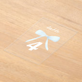 pastelblauwe strik Tafelnummers (Laagn)