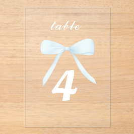 pastelblauwe strik Tafelnummers