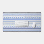 Pastelblauwe tribale ontwerp bureaumat (Keyboard & Muis)