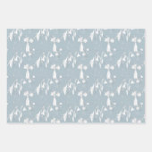 Pastelblauwe vaas met bloemen en bloesems inpakpapier vel (Voorkant 2)