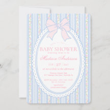 Pastelblauwe Vintage Fantasie Bloemen Baby Shower