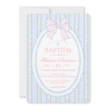 Pastelblauwe Vintage Fantasie Bloemen Doopfeest