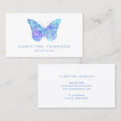 pastelblauwe vlinder visitekaartje (Voorkant / Achterkant)