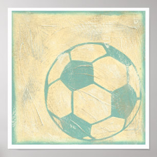 Pastelblauwe Voetbal door Chariklia Zarris Poster