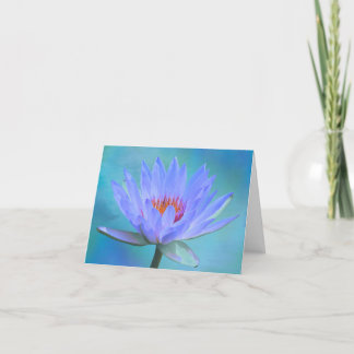 Pastelblauwe Waterlelie Lege Notitie Kaarten