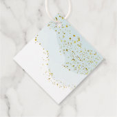 pastelblauwe waterverf | faux gouden glitter Doop Bedankjes Labels (Achterkant)