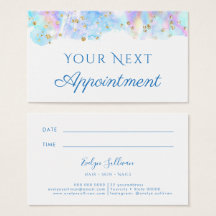 pastelblauwe waterverf glitter Appointment Card