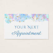pastelblauwe waterverf glitter Appointment Card Visitekaartje (Voorkant)