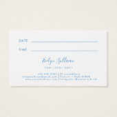 pastelblauwe waterverf glitter Appointment Card Visitekaartje (Achterkant)