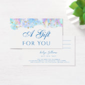 pastelblauwe waterverf glitter-kaartje visitekaartje (Bureau)