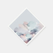 Pastelblauwe waterverf servet (Hoek)