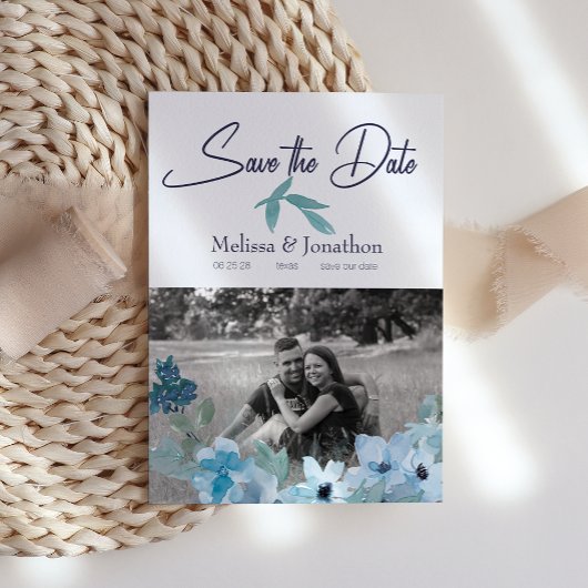 Pastelblauwe Waterverfrozen Afbeelding Save The Da Date