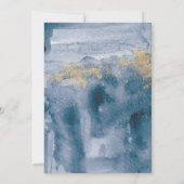 Pastelblauwe Waterverfrozen Afbeelding Save The Da Date (Achterkant)