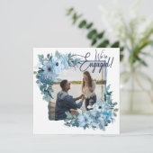 Pastelblauwe Waterverfrozen Elegante Verloving (Staand voorkant)