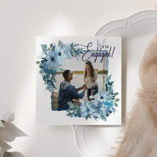 Pastelblauwe Waterverfrozen Elegante Verloving