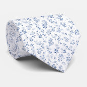 Pastelblauwe wilde bloem stropdas (Opgerold)