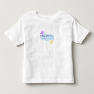 Pastelblauwe wolken sterren paarse gelukkige verja kinder shirts