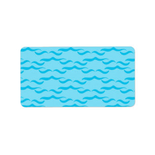 Pastelblauwe Zee Watergolven Vreedzame Oceaan Etiket