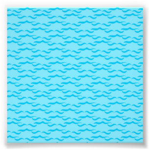 Pastelblauwe Zee Watergolven Vreedzame Oceaan Foto Afdruk