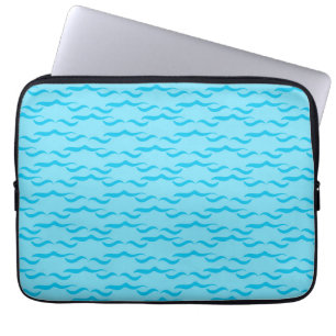 Pastelblauwe Zee Watergolven Vreedzame Oceaan Laptop Sleeve
