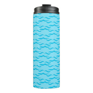 Pastelblauwe Zee Watergolven Vreedzame Oceaan Thermosbeker