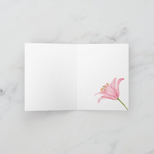 Pastelbloem bloei lelie roze groen kaart (Binnen)