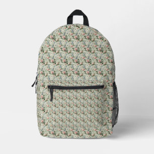 pastelbloem botanisch patroon bedrukte rugzak