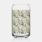  pastelbloem botanisch patroon blikvorm glas (Voorkant)