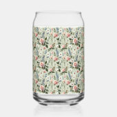  pastelbloem botanisch patroon blikvorm glas (Links)