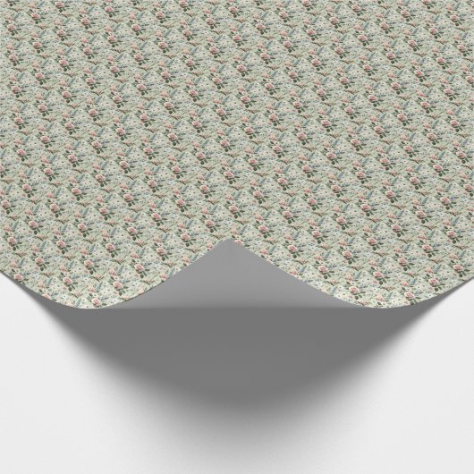  pastelbloem botanisch patroon cadeaupapier (Hoek)