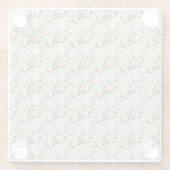 pastelbloem botanisch patroon glazen onderzetter (Achterkant)