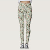 pastelbloem botanisch patroon leggings (Voorkant)