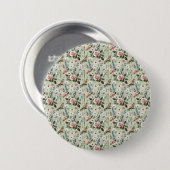  pastelbloem botanisch patroon ronde button 7,6 cm (Voorkant /achterkant)