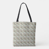  pastelbloem botanisch patroon tote bag (Achterkant)