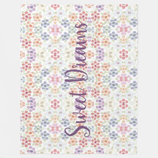  pastelbloem fleece deken (Voorkant)