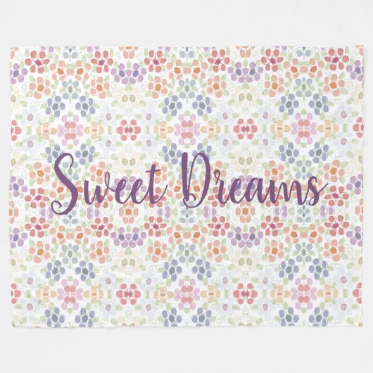  pastelbloem fleece deken (Voorkant (Horizontaal))