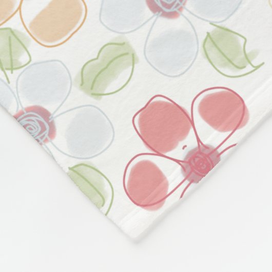  pastelbloem fleece deken (Hoek)