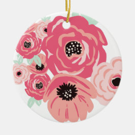 pastelbloem keramisch ornament