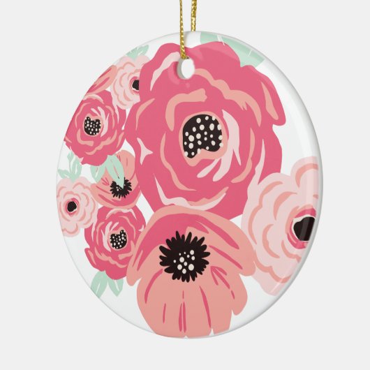 pastelbloem keramisch ornament (Links)